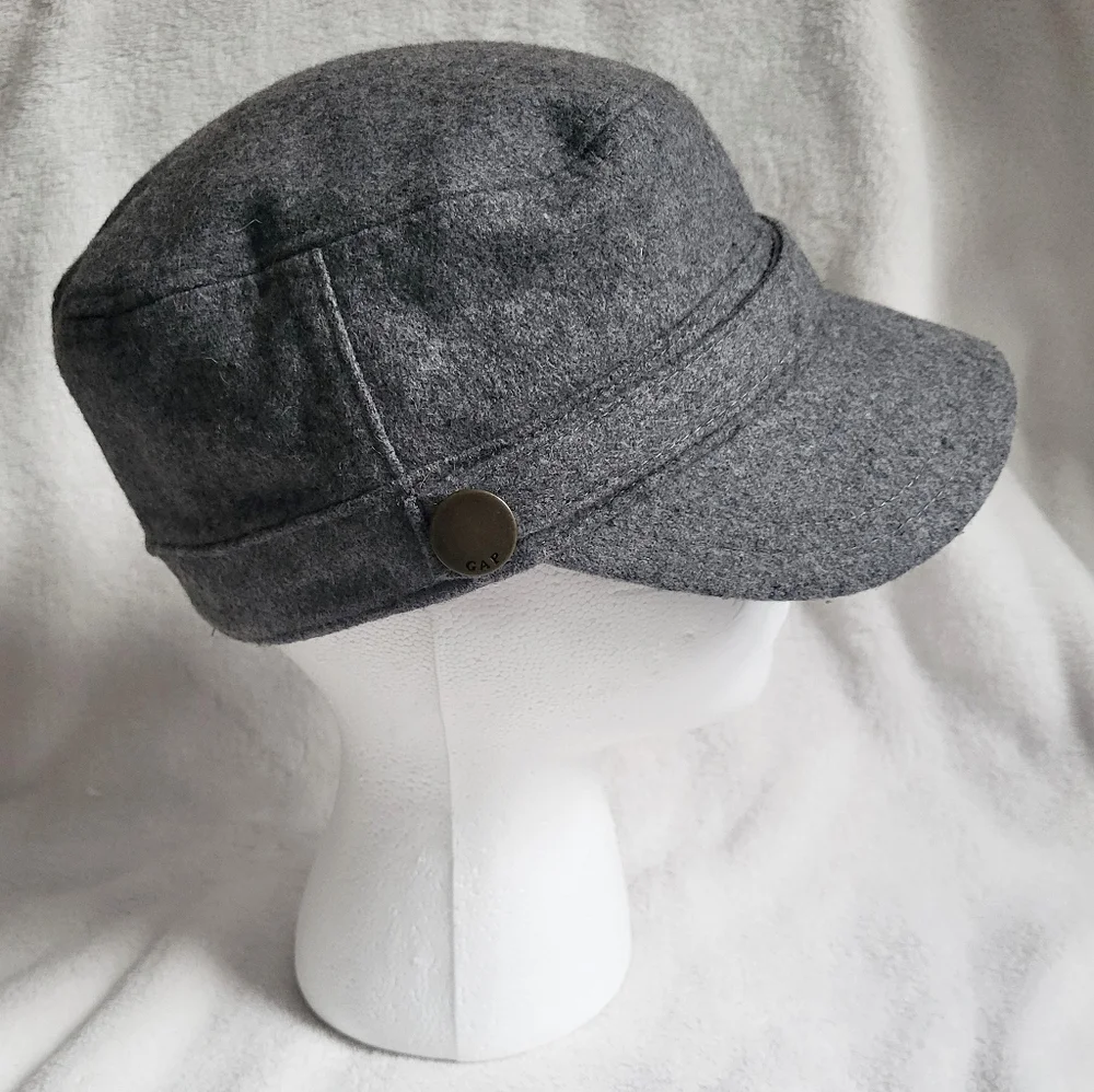 Vintage Gap Y2K 2009 Hat Cap Womens S / M Gray Wool Blend Newsboys Fitted Grunge